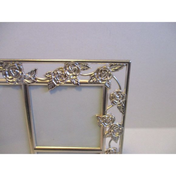*Amora Picture Photo Frame Subtle Rose Vine Design Gold Tone Metal Multi-Image - Picture 3 of 5